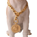 Tags de chien personnalisés Bulldog Nom de bronze Brand Placing 24k plaqué Gold Pet Dog Identity Médaille